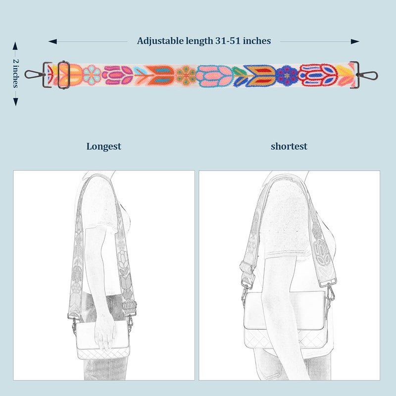 chushui Store Knit Purse Strap,Replacement Crossbody Wide Adjustable Shoulder Strap for Bag Handbag - Image 2